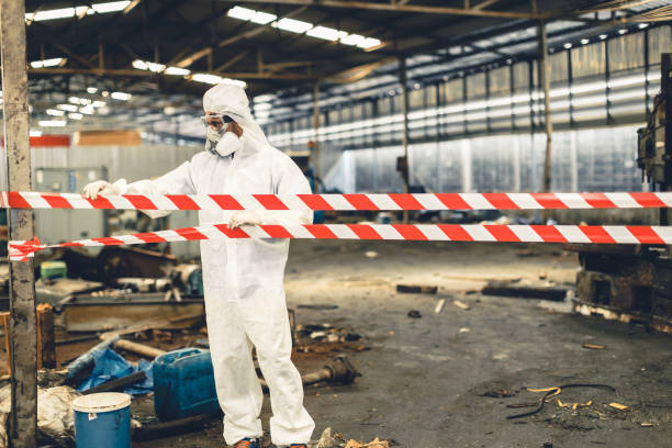 Professional Biohazard Cleanup technician working in Woodstock, VA